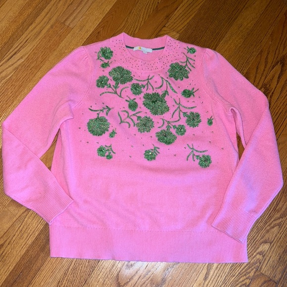 Boden Has Something For You! Lovely Pink & Green Wool/Alpaca Blend-Sweater - Picture 3 of 12